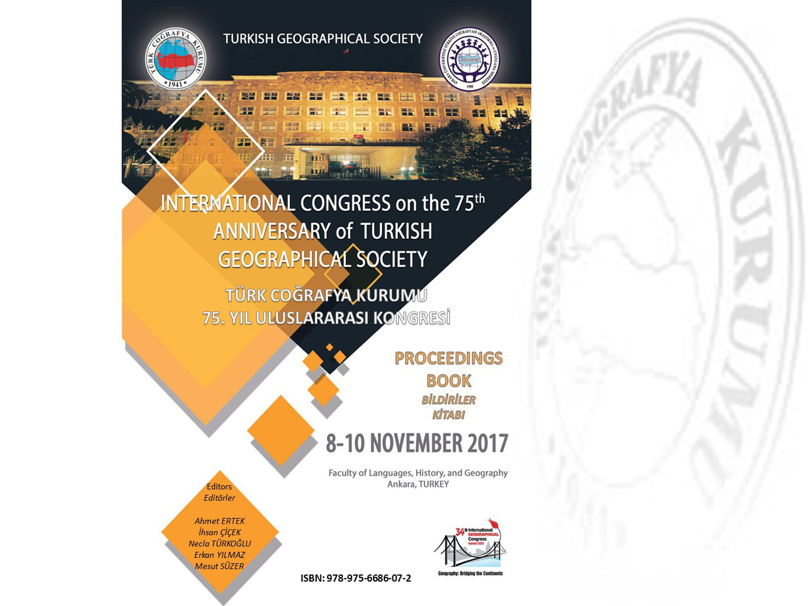 PROCEEDINGS BOOK - 75th Anniversary International Congress of Turkish Geography Society